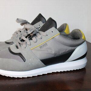 BOSS Sneakers Men’s Size 43 Gray Yellow White Casual Streetwear Athleisure